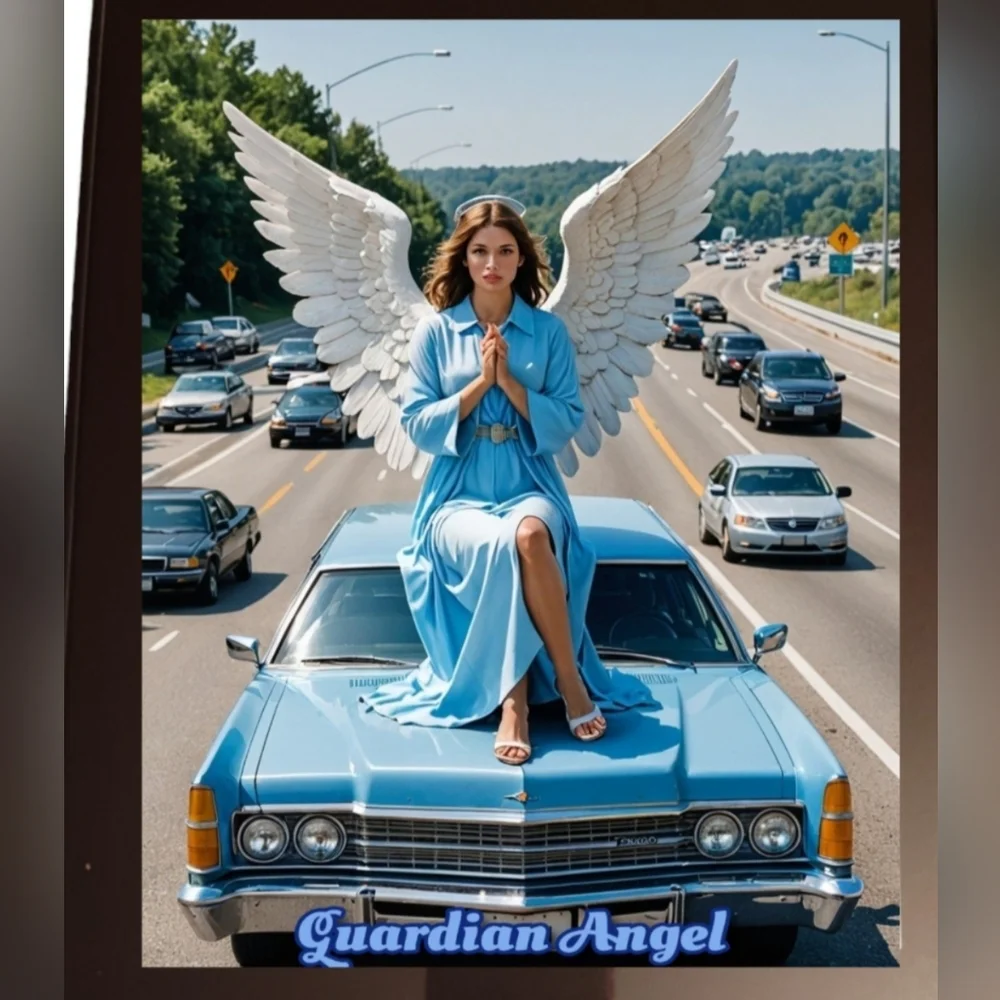 Guardian Angel In A Glass Front Frame 8x10